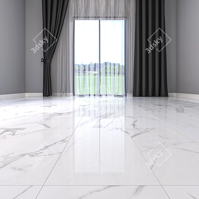 Luxurious White Marble Floor Set 3D model image 2