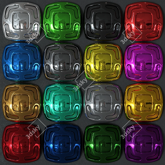 Title: 16-Chrome Colored Models for Texturing 3D model image 1