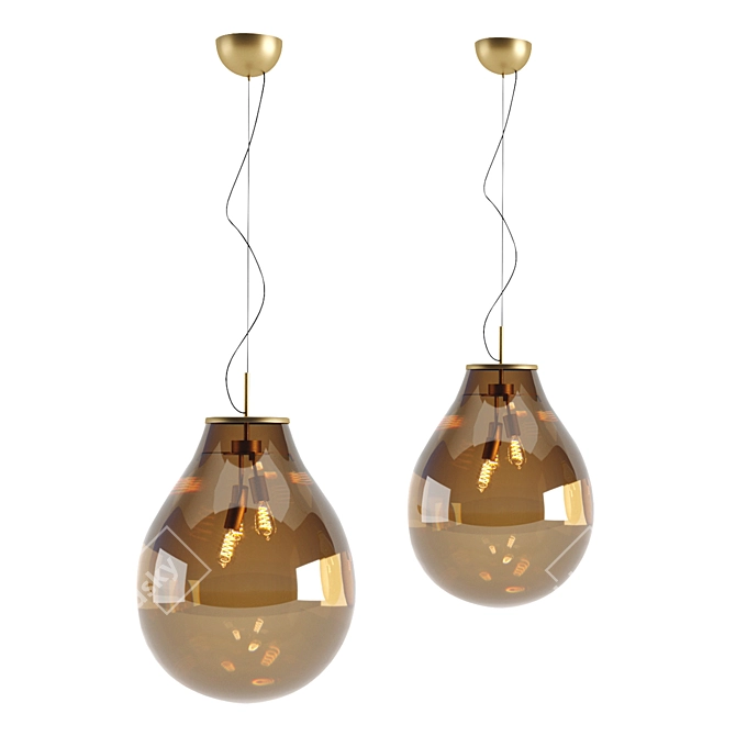 Elegant Glass Pendant Lamp 3D model image 1