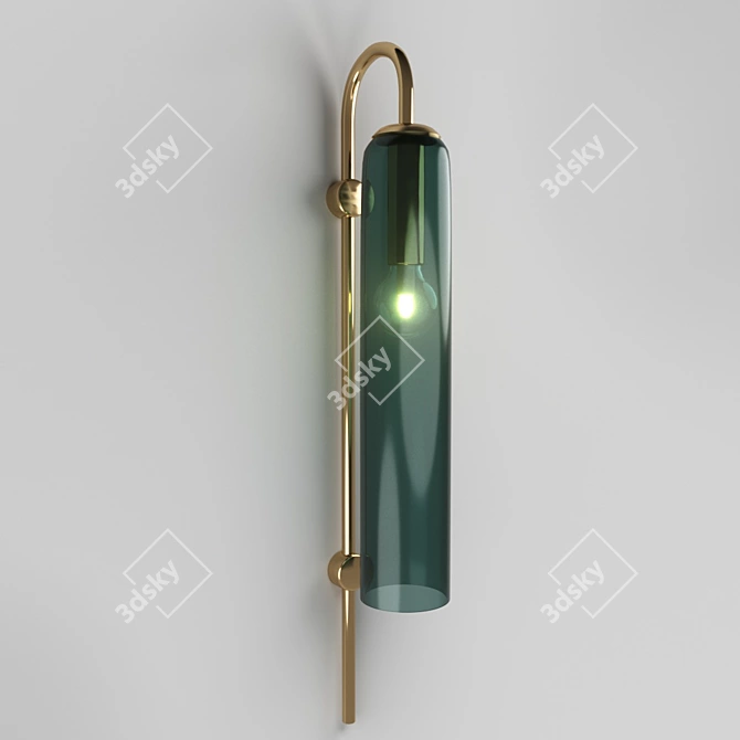 Modern Blue Glass Pendant Light 3D model image 1