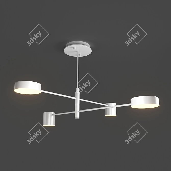 Modern White Pendant Light 3D model image 1