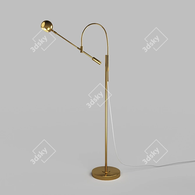 Orbiter 40.8415 - Industrial Loft Brass Pendant 3D model image 1