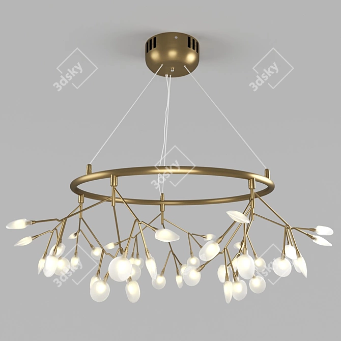 Modern Brass Heracleum Pendant 3D model image 1