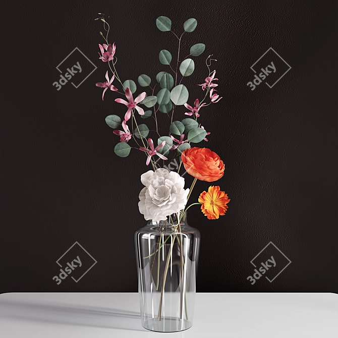 Elegant "Alica" Floral Bouquet 3D model image 2