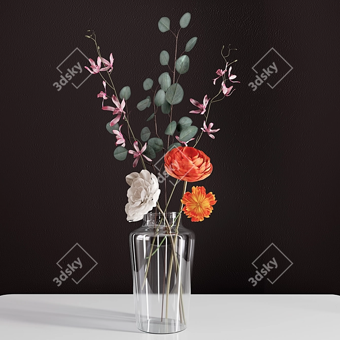 Elegant "Alica" Floral Bouquet 3D model image 3