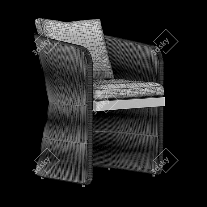 Havana Rattan Armchair 3D model image 9