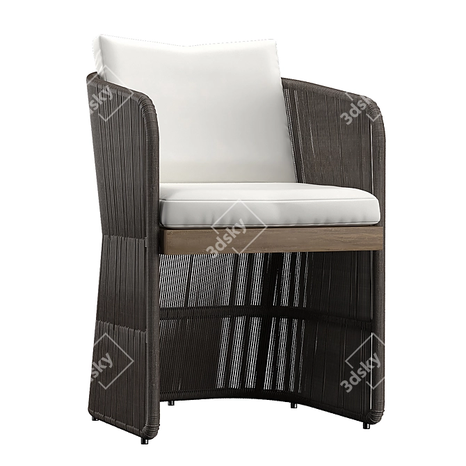 Havana Rattan Armchair 3D model image 14