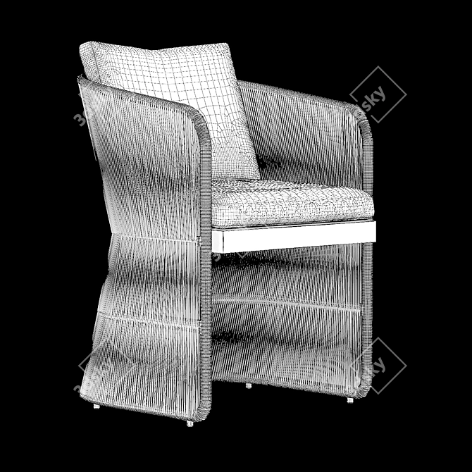 Havana Rattan Armchair 3D model image 16