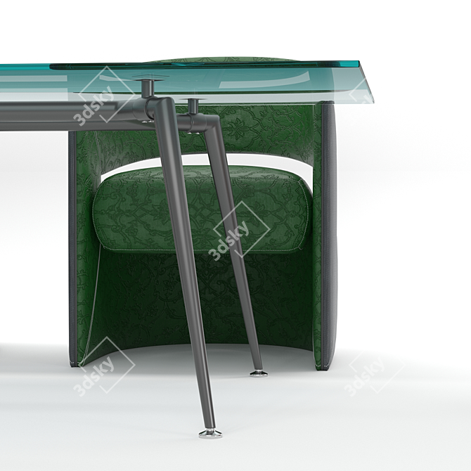 Premium Leather Spider Dining Table 3D model image 3