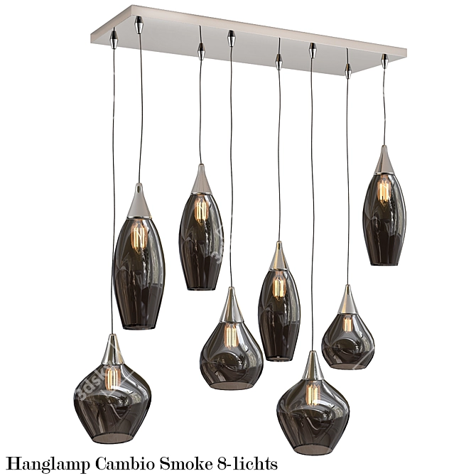 Sleek Smoke Hanging Lamp 3D model image 1