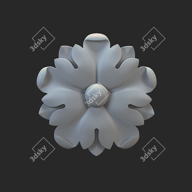 Elegant Carved Rosette Design 3D model image 1