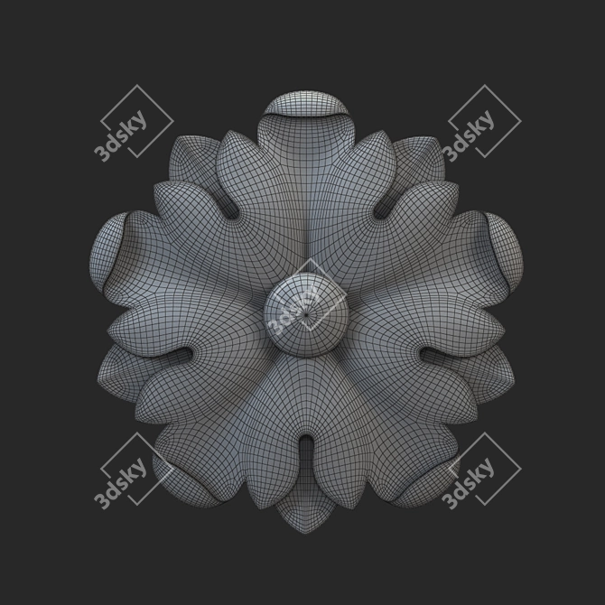Elegant Carved Rosette Design 3D model image 3