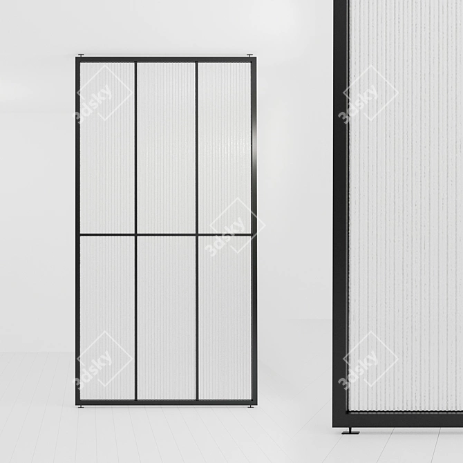 Modern Glass Partition: Versatile and Customizable 3D model image 1