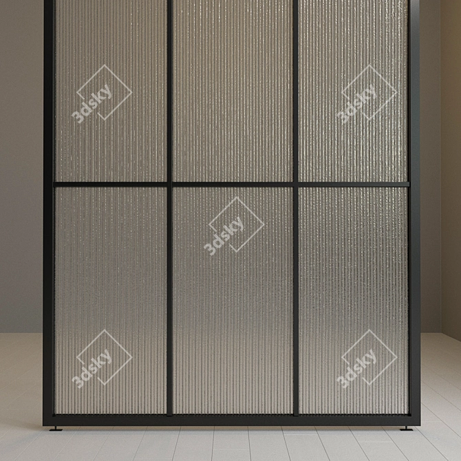 Sleek Glass Partition: Customizable Design 3D model image 2