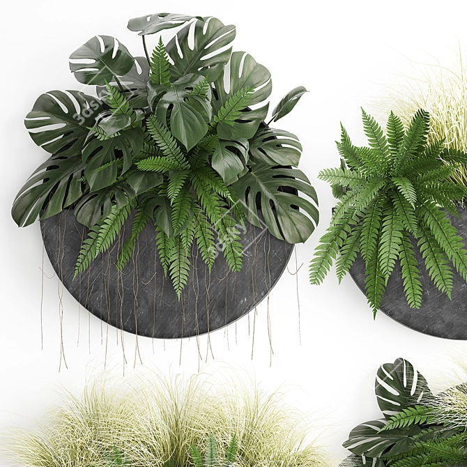 Vertical Green Wall for Indoor Gardening 3D model image 2