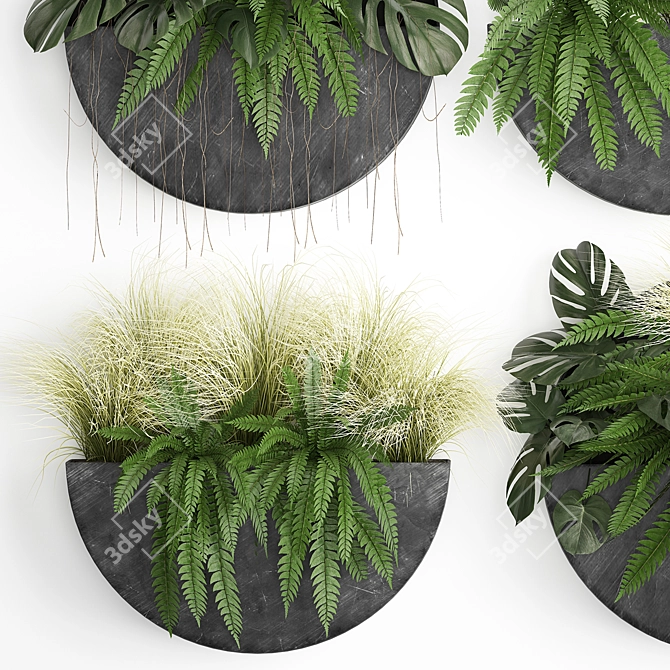 Vertical Green Wall for Indoor Gardening 3D model image 5