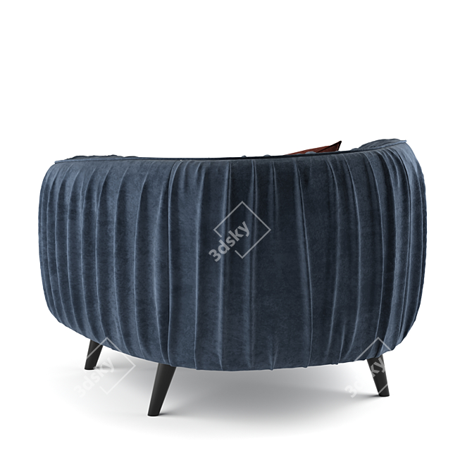 Sigmund Blue Armchair with Red Cushion 3D model image 2