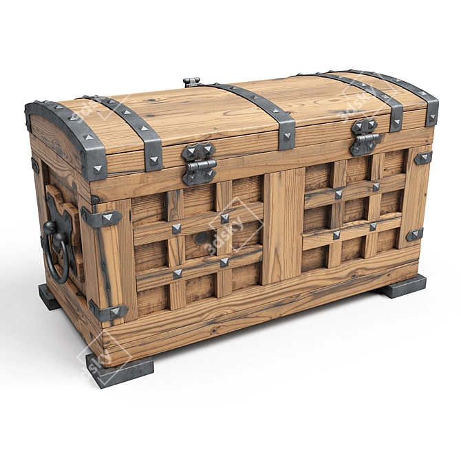 Vintage Treasure Chest 5 3D model image 2