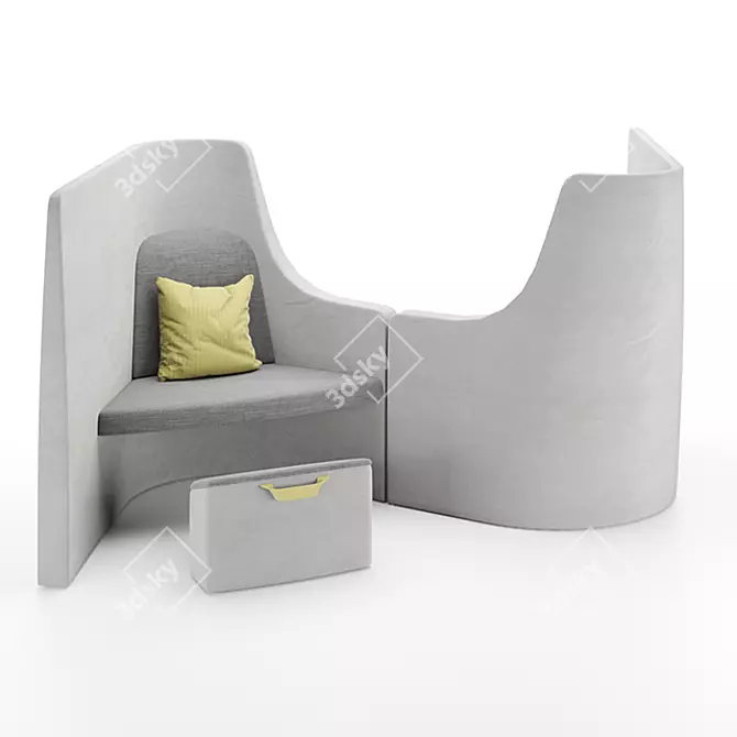  Sleek Vee Sofa - Modern Design 3D model image 2