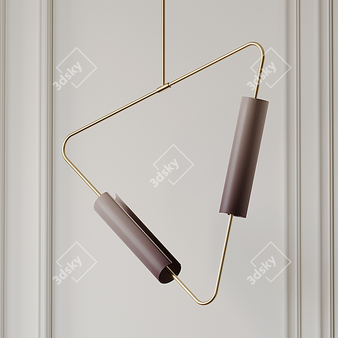 Muse Pendant: Brushed Brass Elegance 3D model image 1