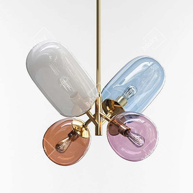 Sleek and Stylish Modern Pendant 3D model image 1