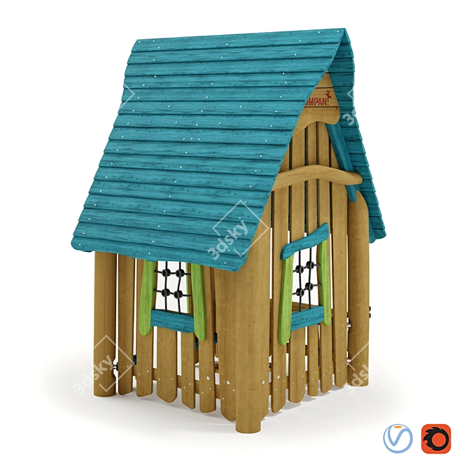 Kompan Playhouse: Classic Roof 3D model image 2