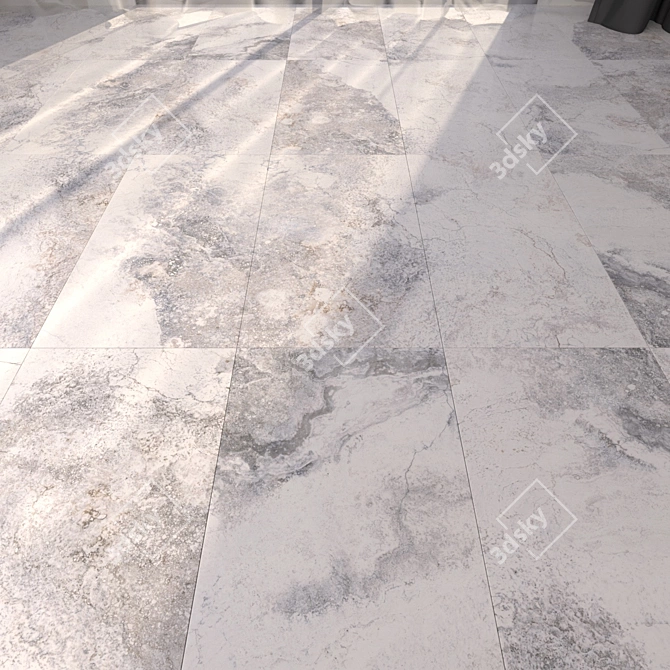 Bizantino Bianco Marble Floor Set 3D model image 1