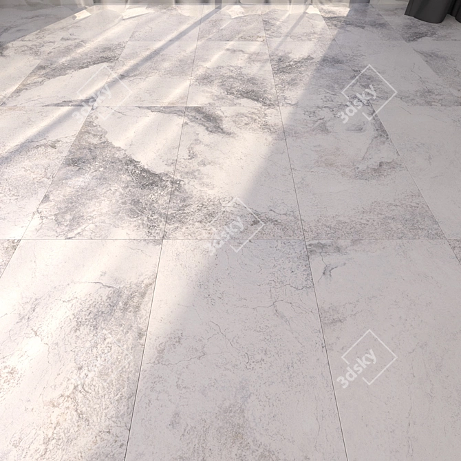 Bizantino Bianco Marble Floor Set 2 3D model image 1