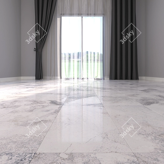 Bizantino Bianco Marble Floor Set 2 3D model image 2