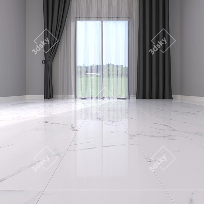 Calacatta White Marble Floor Tiles 3D model image 2