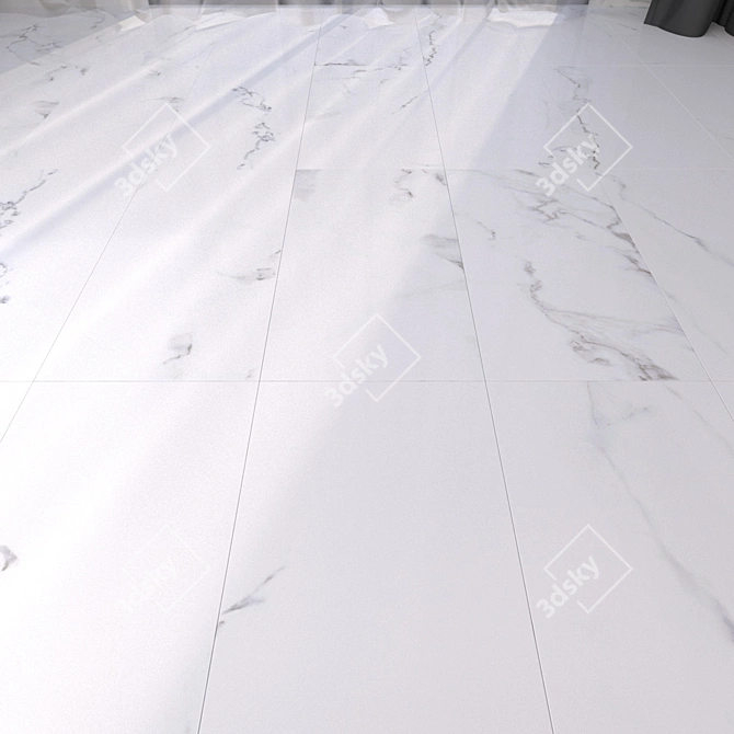 Classic Calacatta White Marble Floor Set 3D model image 1