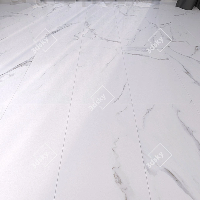 Classic Calacatta White Marble Floor Set 3D model image 1