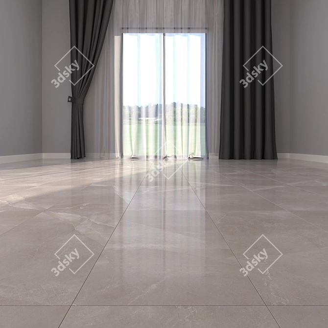Pulpis Grey Marble Floor Set 3D model image 2