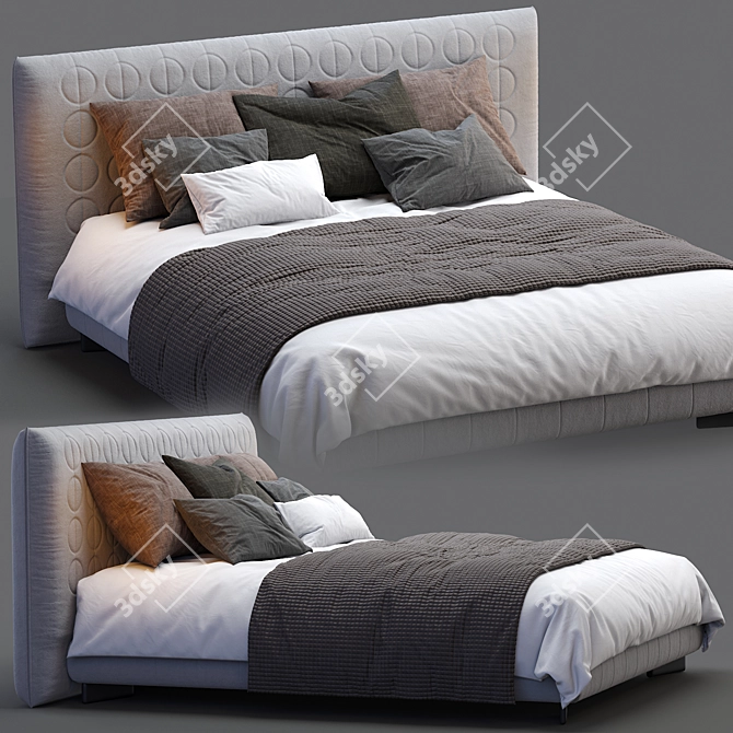 Elegant Minotti Curtis Bed 3D model image 2