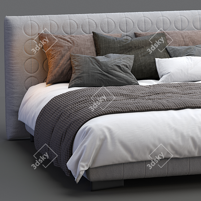 Elegant Minotti Curtis Bed 3D model image 3