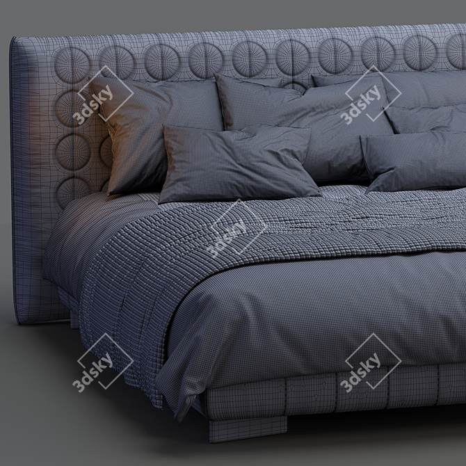 Elegant Minotti Curtis Bed 3D model image 4