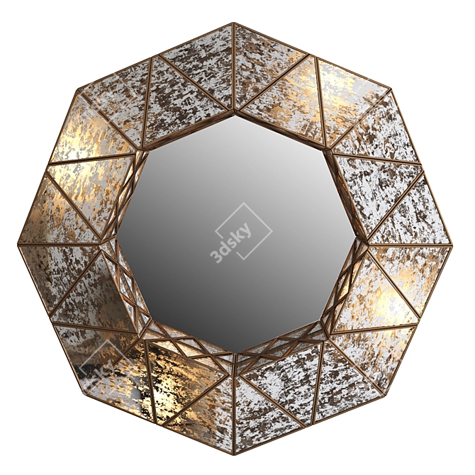 Vintage-Style Illuminated Octagonal Mirror 3D model image 2