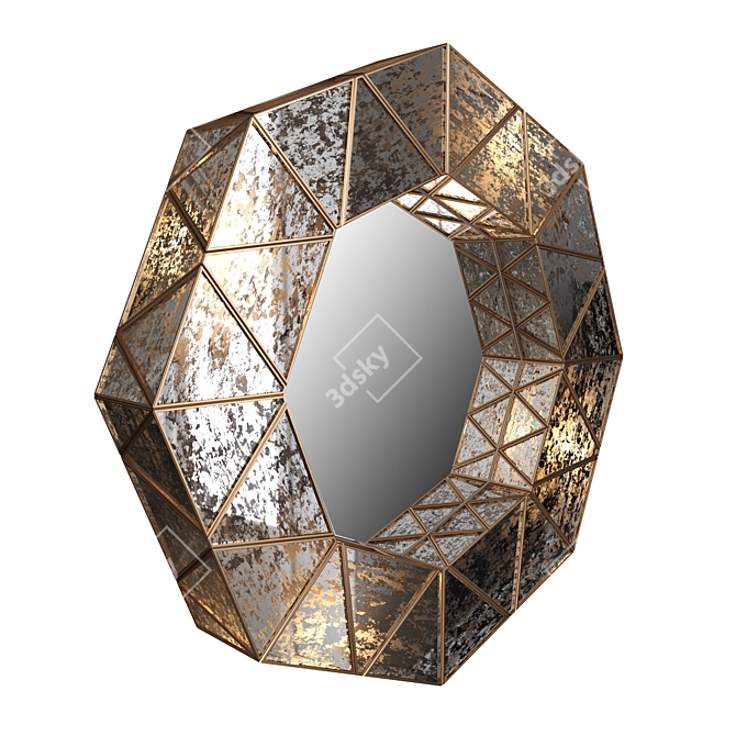 Vintage-Style Illuminated Octagonal Mirror 3D model image 5