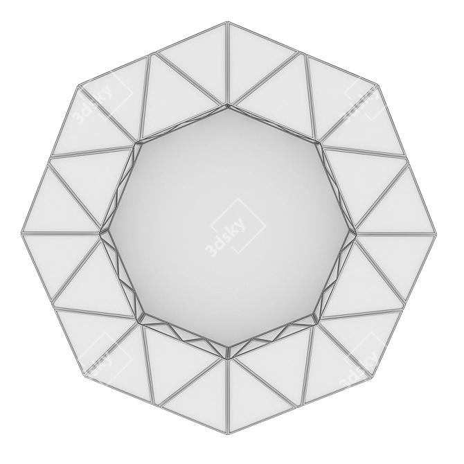 Vintage-Style Illuminated Octagonal Mirror 3D model image 7