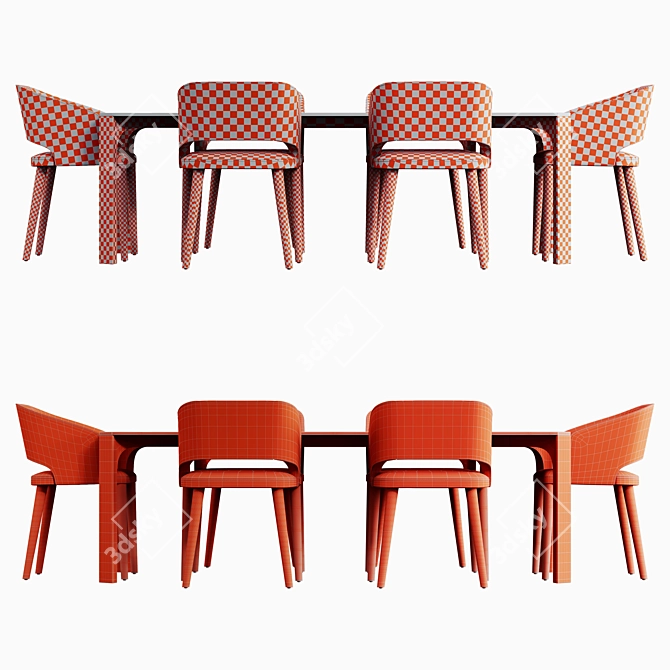 Youthful Elegance: Pacini Cappellini Young Dining Set 3D model image 4