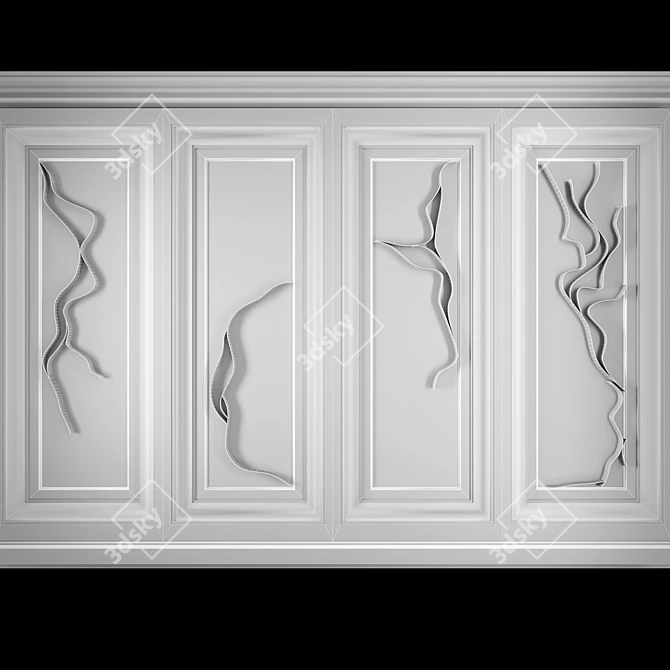 Wave Design Stainless Steel Wall Panel 3D model image 4