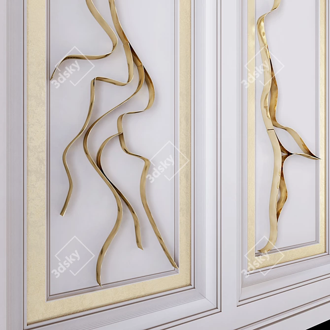 Wave Form Decorative Wall Panel 3D model image 3