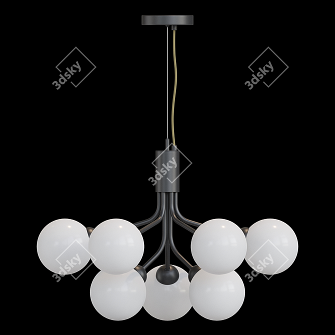 Minimalist Glass Ball Pendant Lamp 3D model image 2