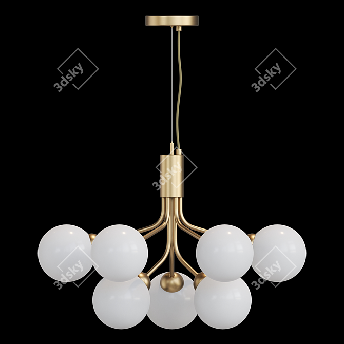 Minimalist Glass Ball Pendant Lamp 3D model image 3