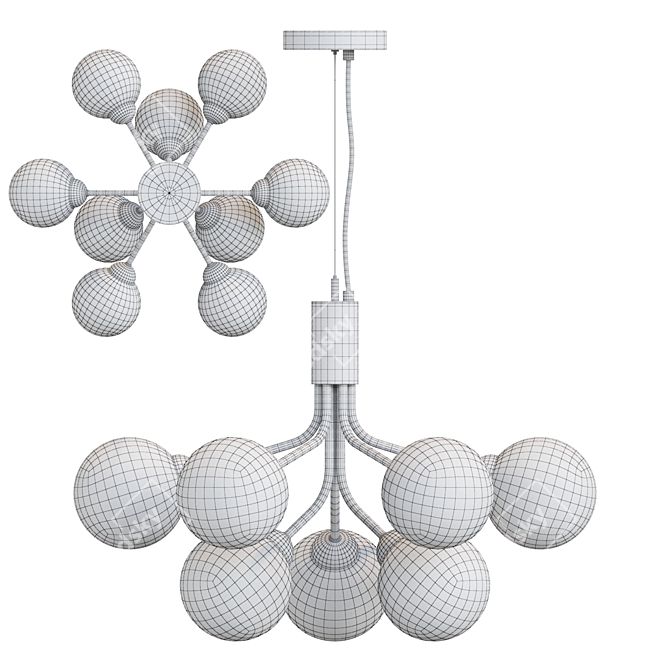 Minimalist Glass Ball Pendant Lamp 3D model image 4