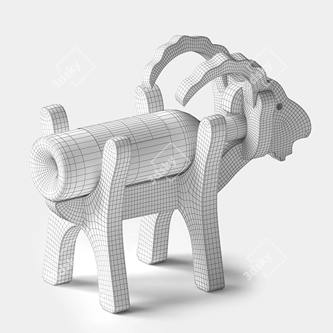 Goat Wine Stand: Unique Plywood Bottle Holder 3D model image 5