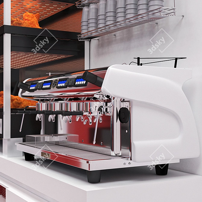 JC Fastfood & Coffee Kiosk 4: Seamless Fastfood Experience 3D model image 3