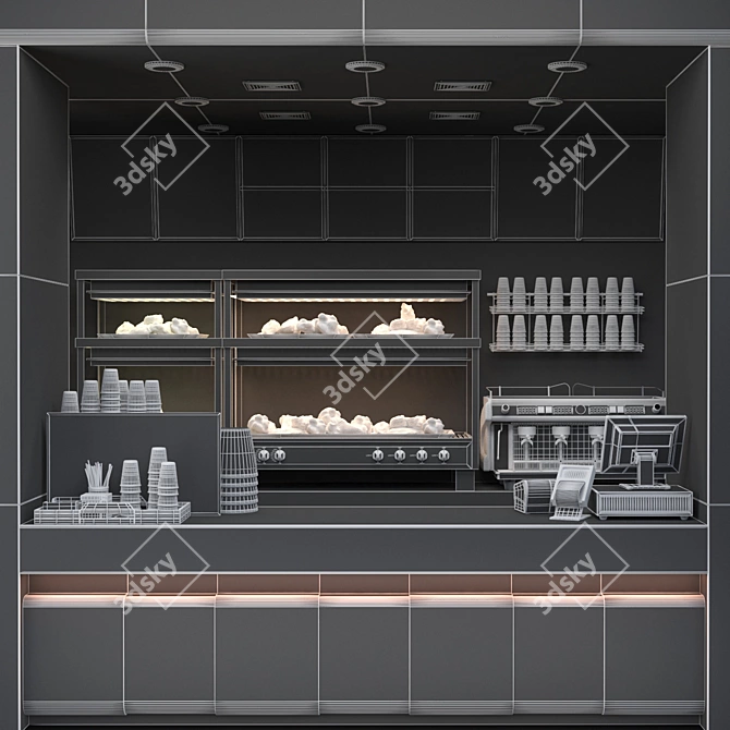 JC Fastfood & Coffee Kiosk 4: Seamless Fastfood Experience 3D model image 4