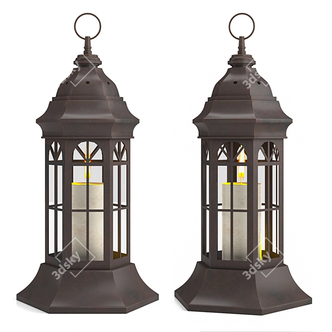 Illuminate Your Outdoors with Our Lantern 3D model image 1