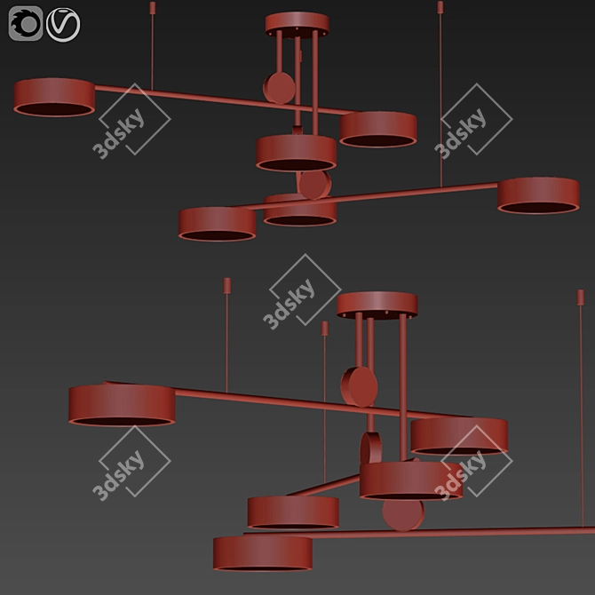 SwingLight LED Ceiling Chandelier 3D model image 2